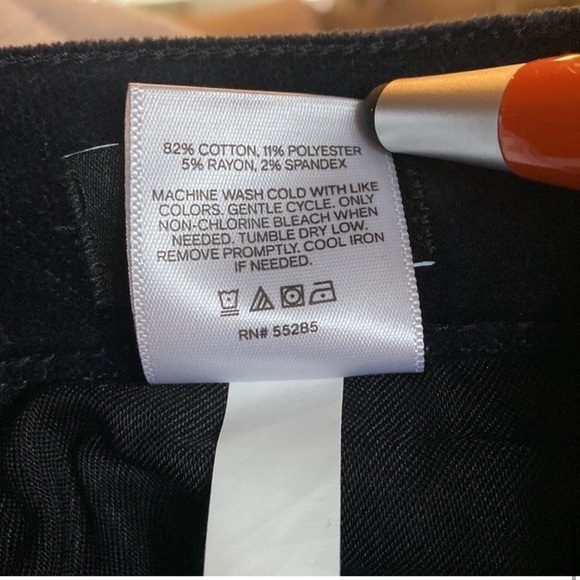 Express Super High Rise Straight Cropped Velvet Pants - Picture 6 of 10